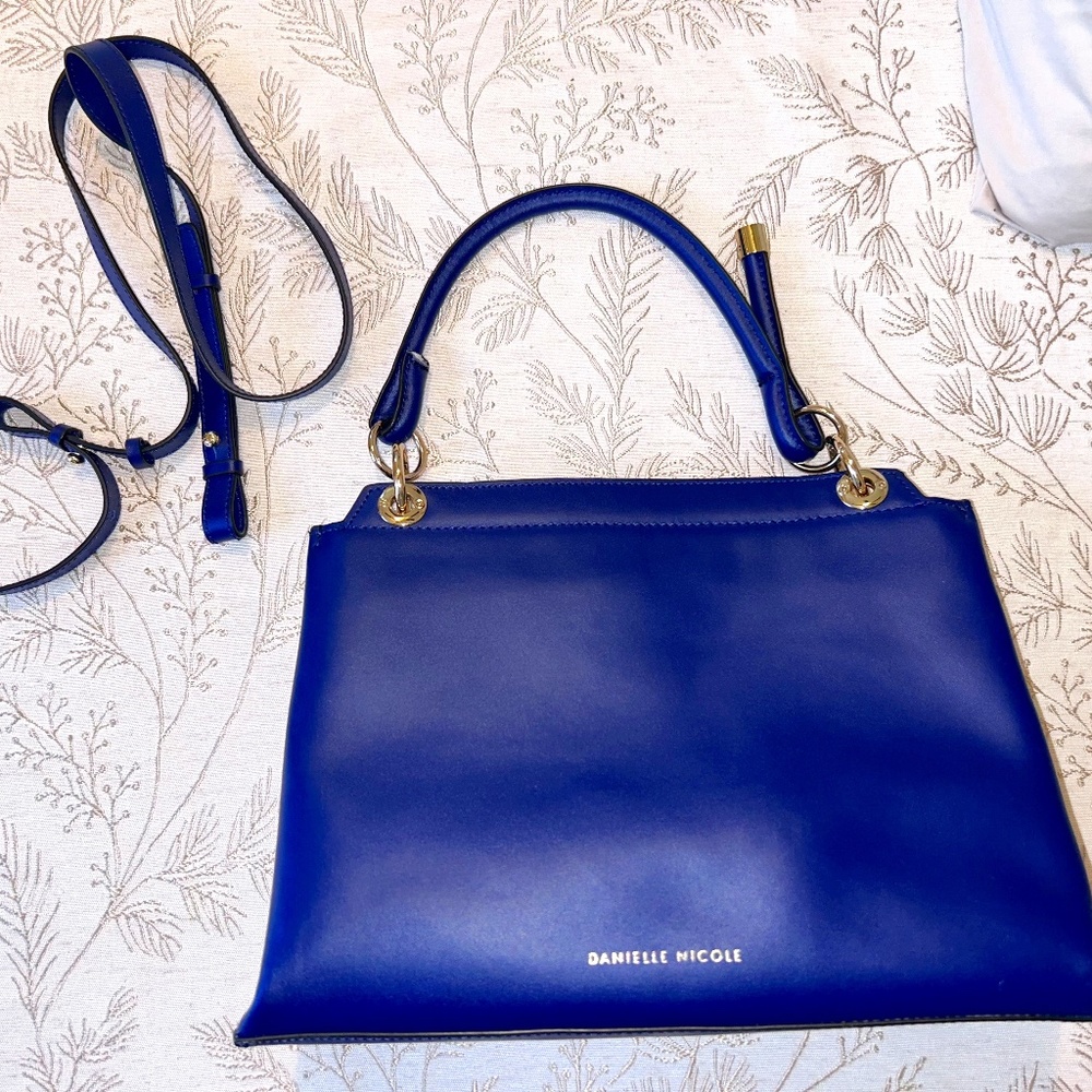 Danielle Nicole Blue Leather Handbag 12x10 inches